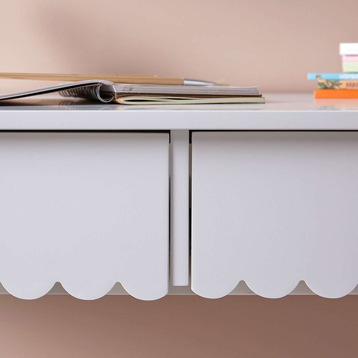 Maisie Scalloped Desk - White