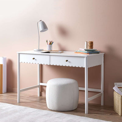 Maisie Scalloped Desk - White
