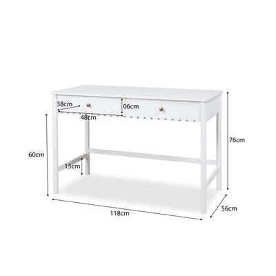 Maisie Scalloped Desk - White