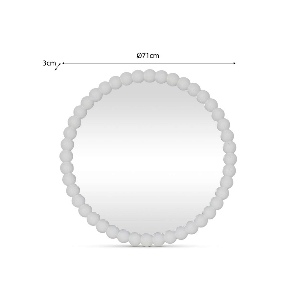 Bobbin Mirror - Round - White