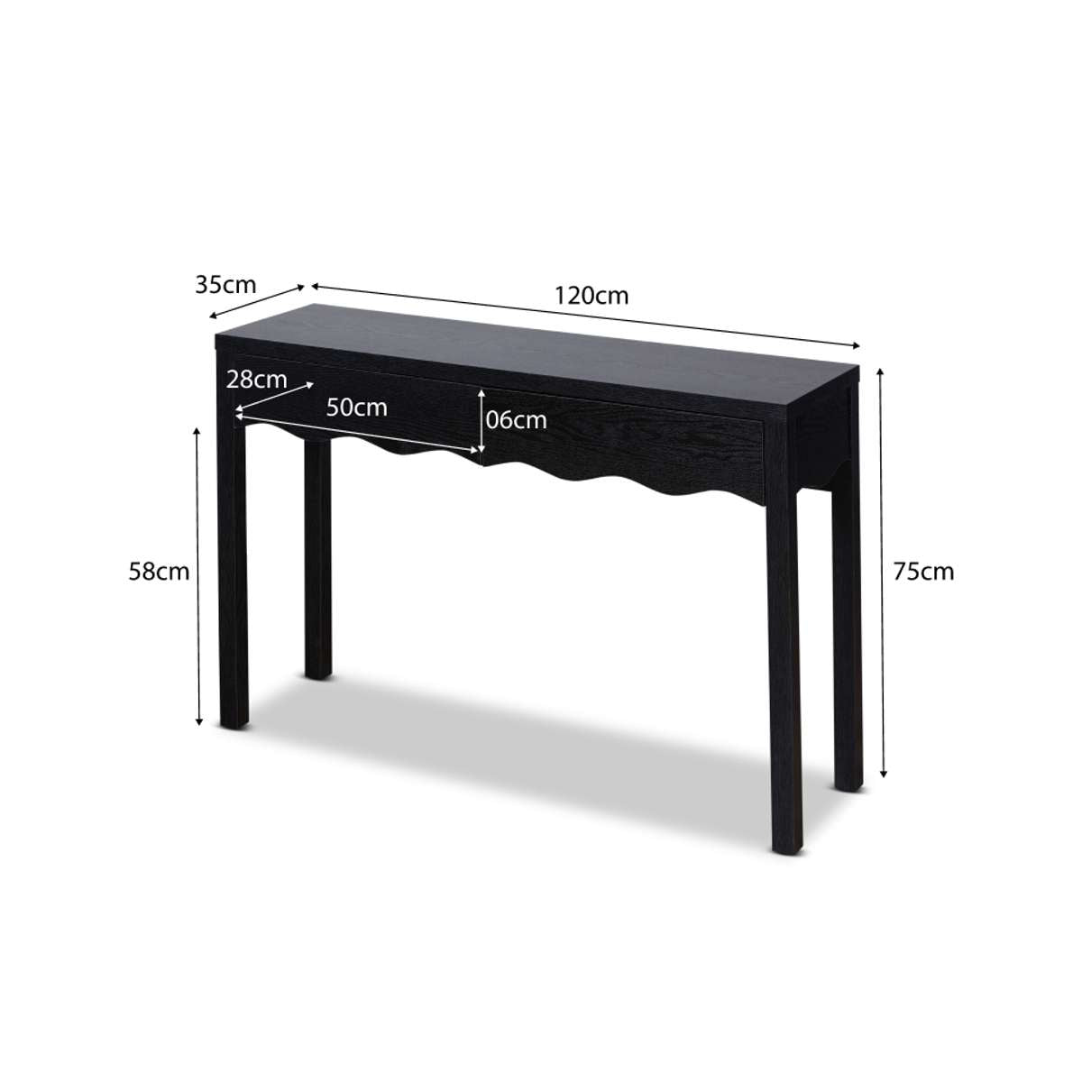 Malena Console Table - Black