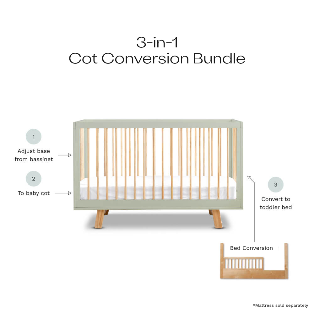 Aspen Sage/Natural 3-in-1 Cot Conversion Bundle