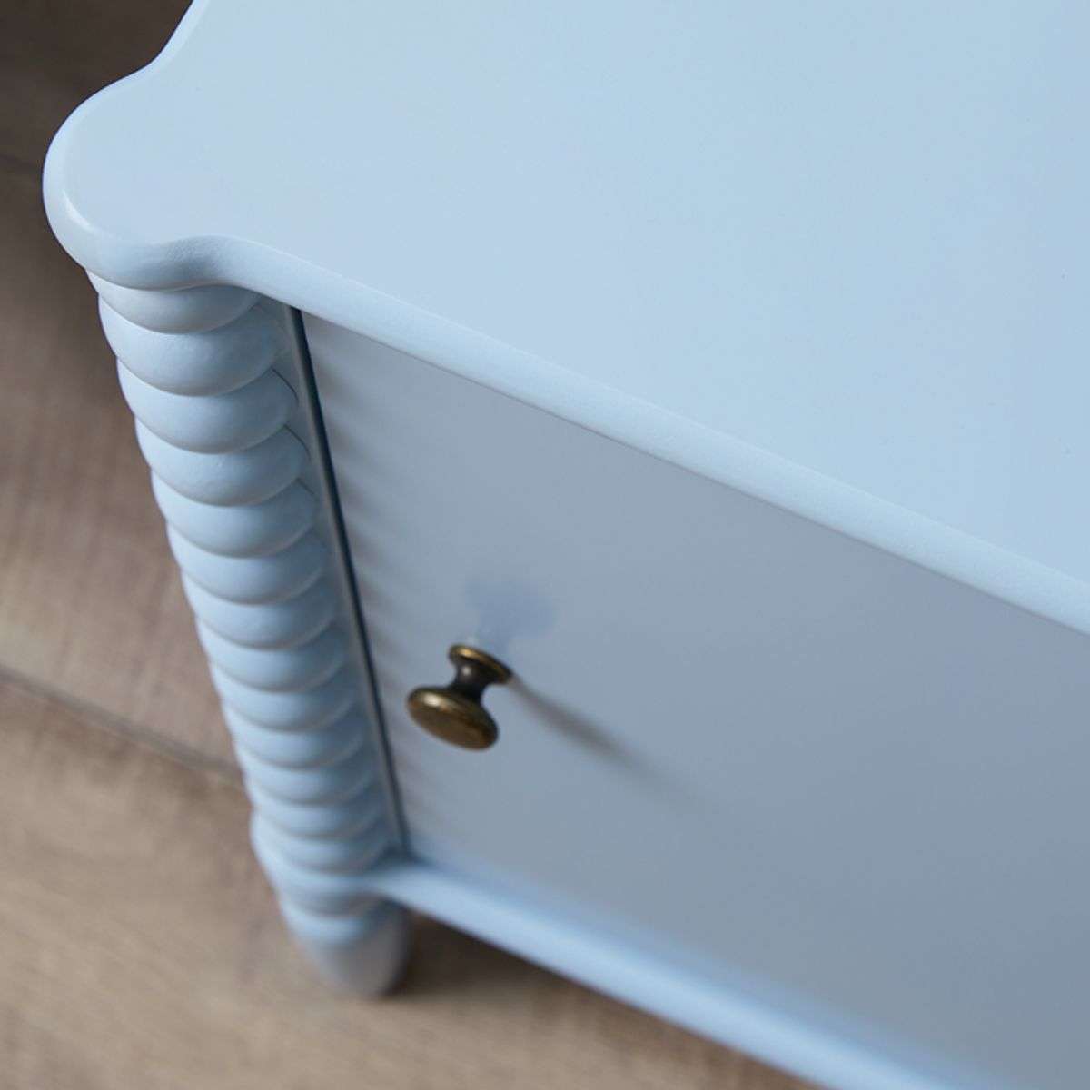 Betti Bobbin Bedside Table - Ice Blue