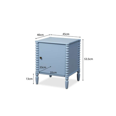 Betti Bobbin Bedside Table - Ice Blue