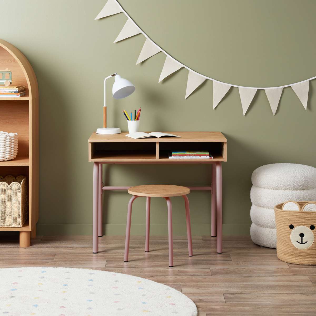 Mocka Junior Metal Stool - Pink