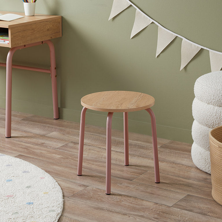Mocka Junior Metal Stool - Pink