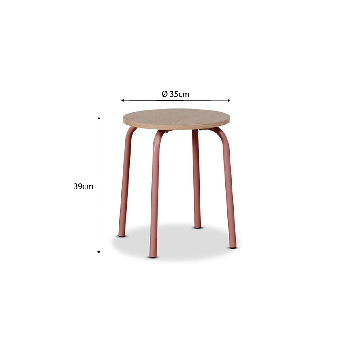 Mocka Junior Metal Stool - Pink