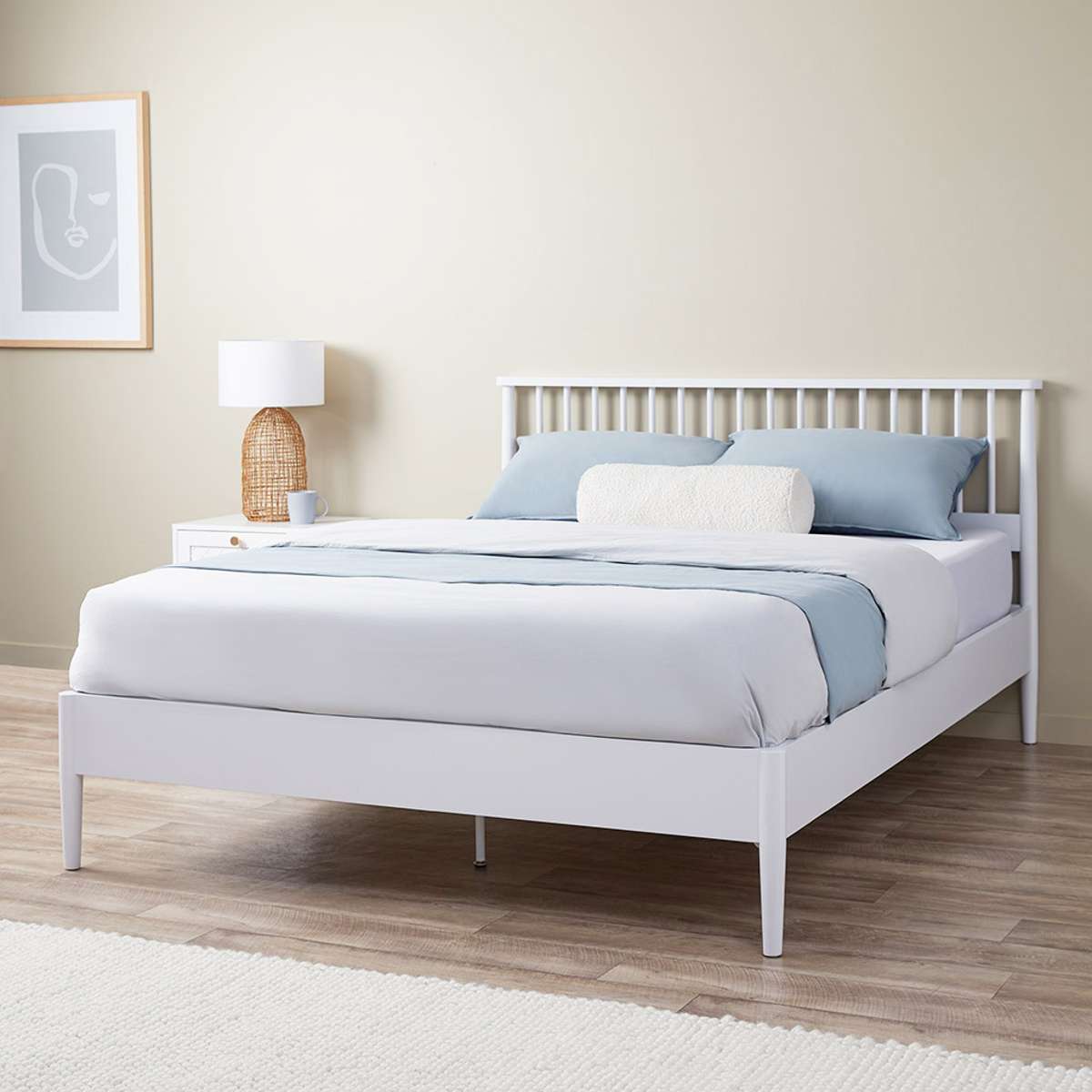 Napier Queen Bed - White