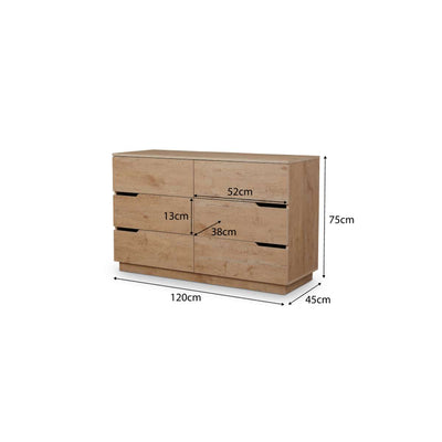 Zack Six Drawer - Natural Bundle
