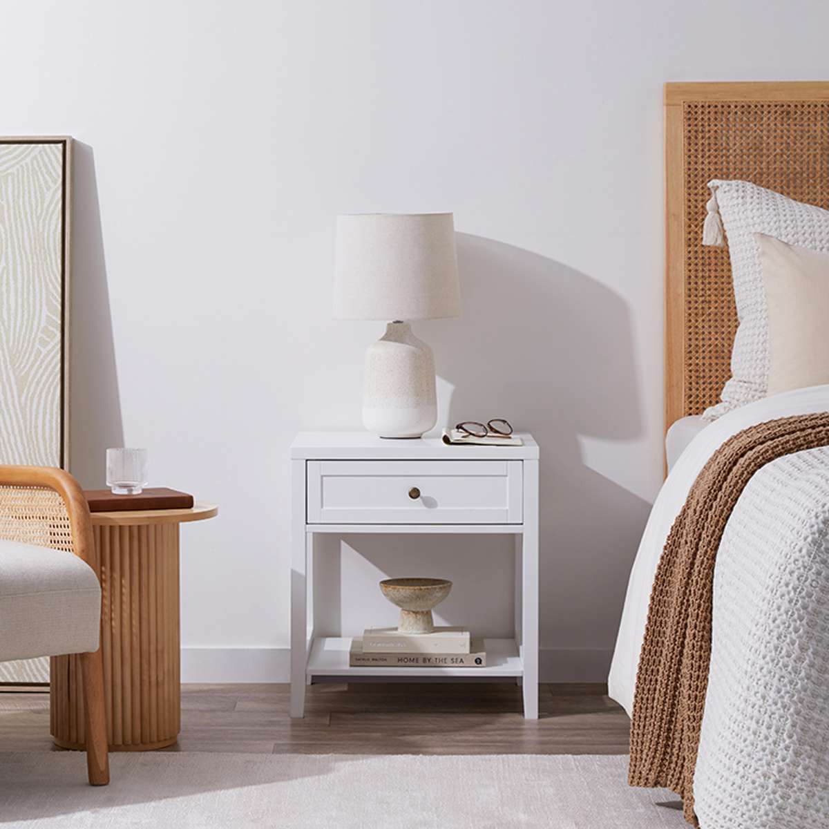 Cove Bedside Table - White Bundle