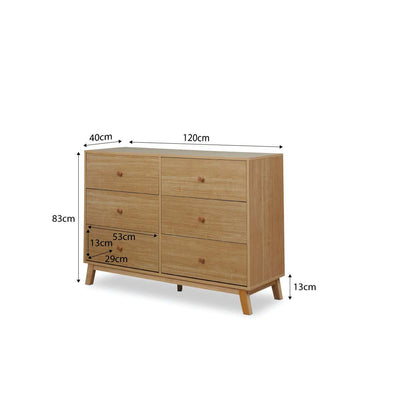 Aspen Six Drawer - Natural