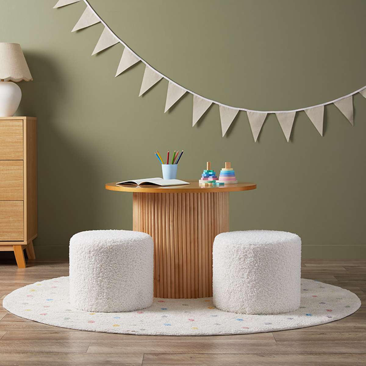 Mini Roo + Mini Moo Cream Two Seater Set