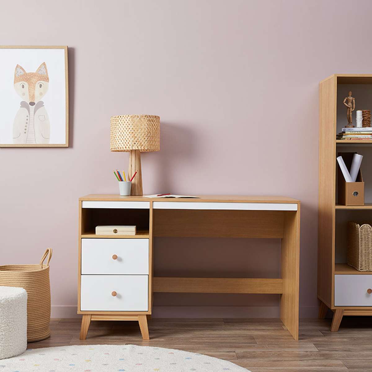 Aspen Desk - White/Natural