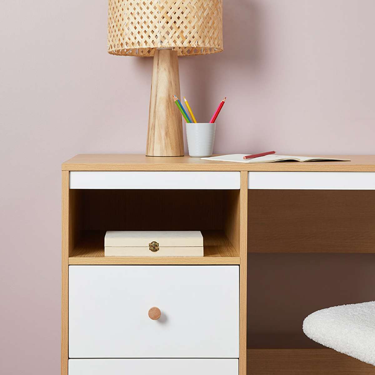 Aspen Desk - White/Natural