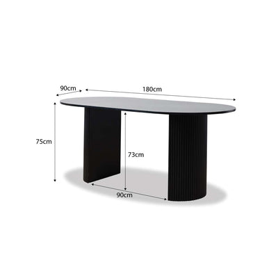 Eve 6 Seater Dining Table - Black