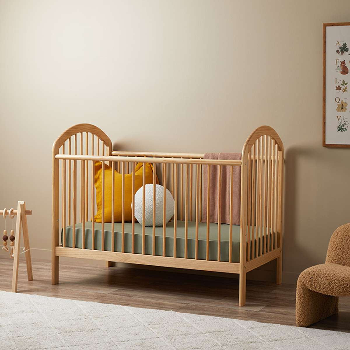 Archie Natural 3-in-1 Cot Conversion Bundle