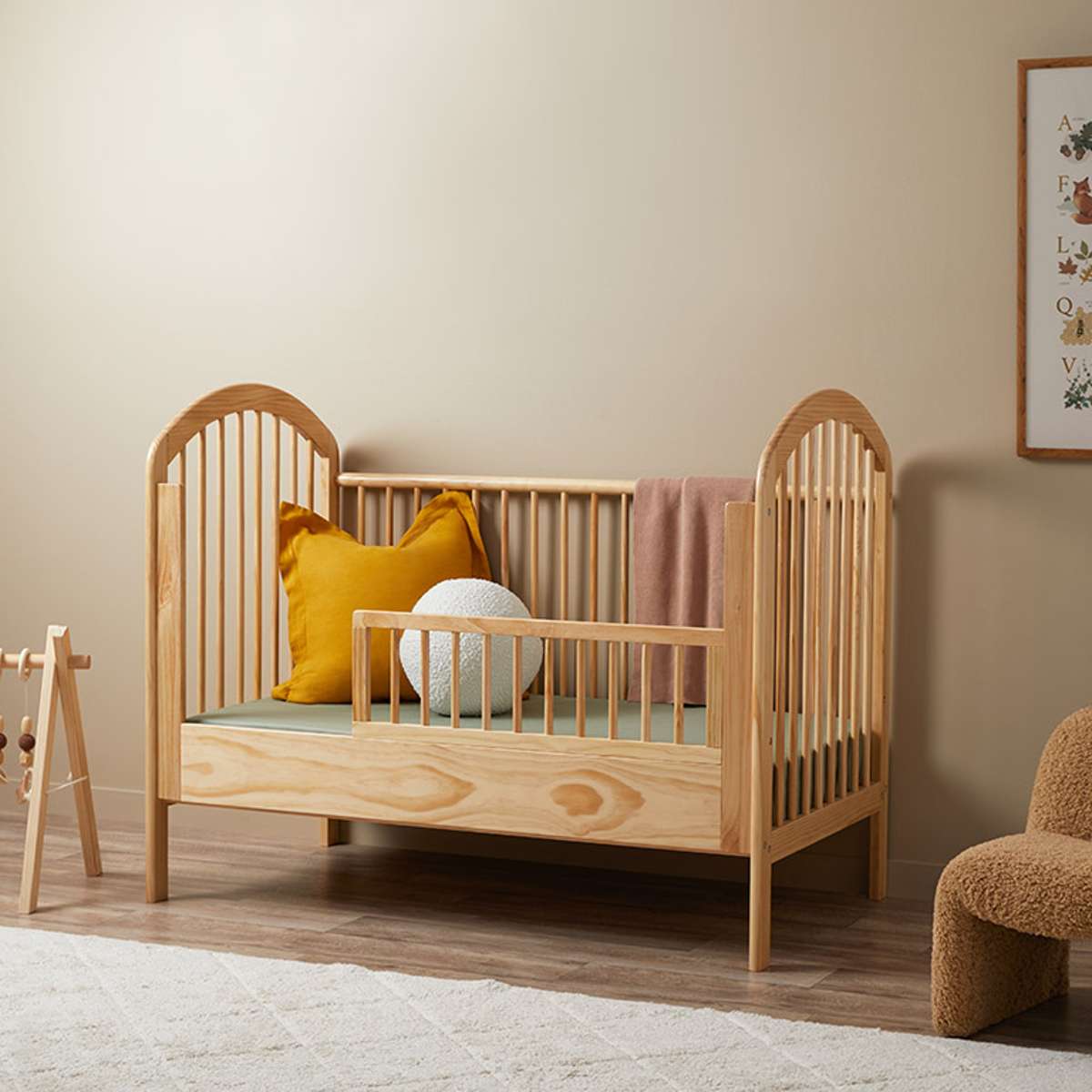 Archie Natural 3-in-1 Cot Conversion Bundle