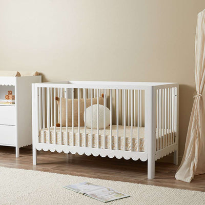 Maisie Scalloped White 3-in-1 Cot Conversion Bundle