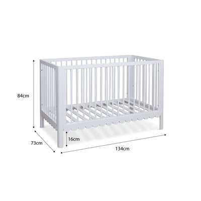 Maisie Scalloped Cot - White