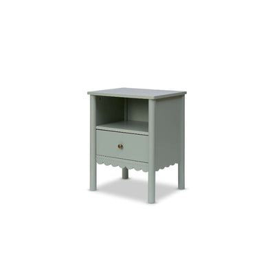 Maisie Scalloped Bedside Table - Sage Green