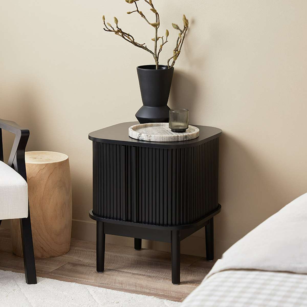 Maeve Bedside Table - Black