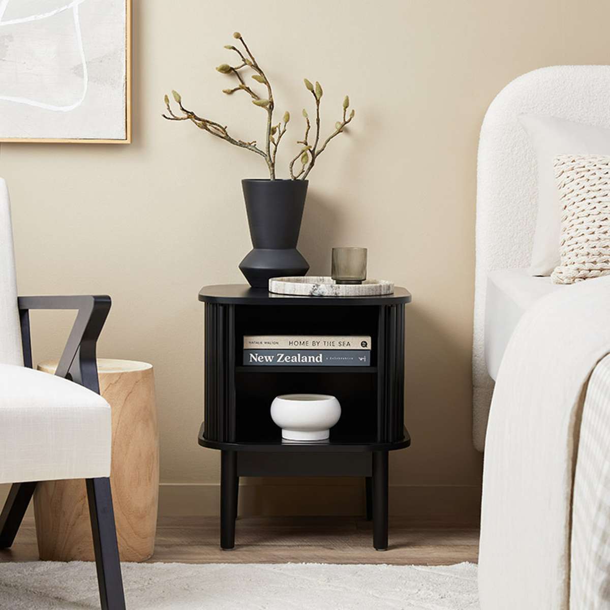 Maeve Bedside Table - Black