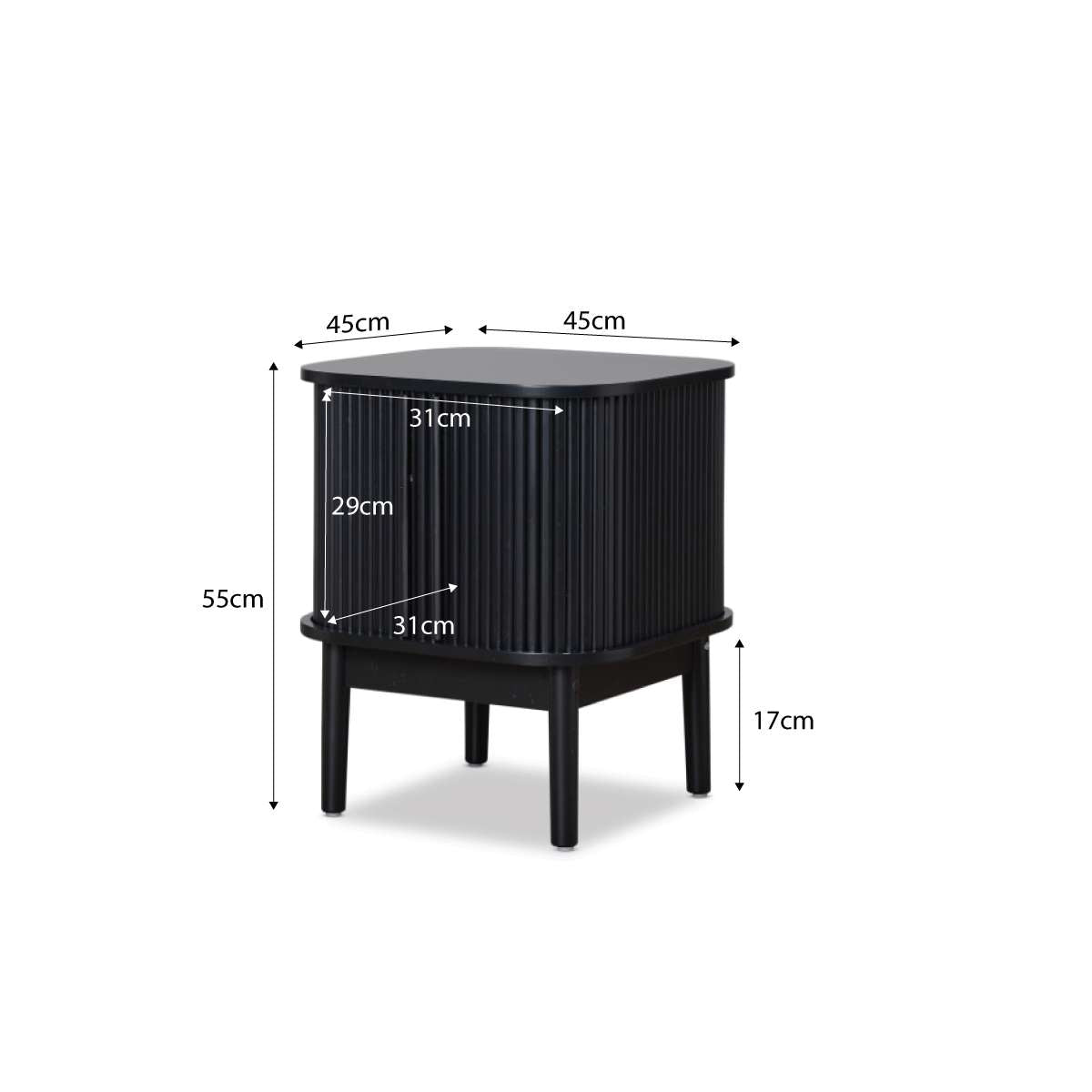 Maeve Bedside Table - Black