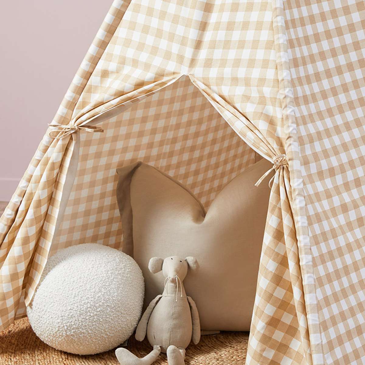 Henley Teepee - Beige Gingham