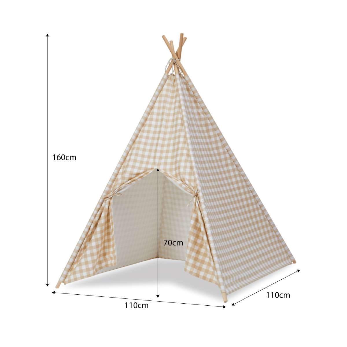 Henley Teepee - Beige Gingham