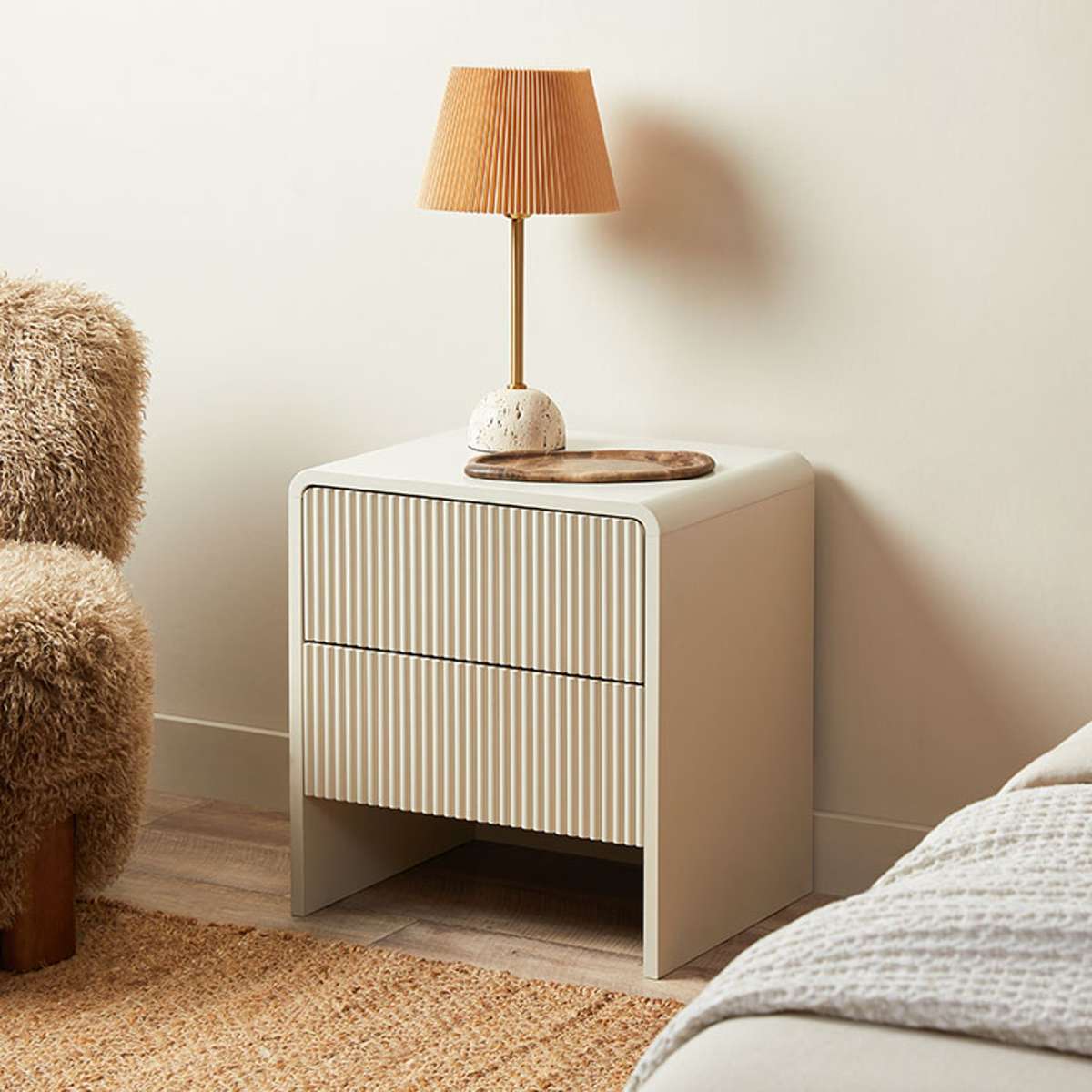 Majorca Bedside Table - Beige