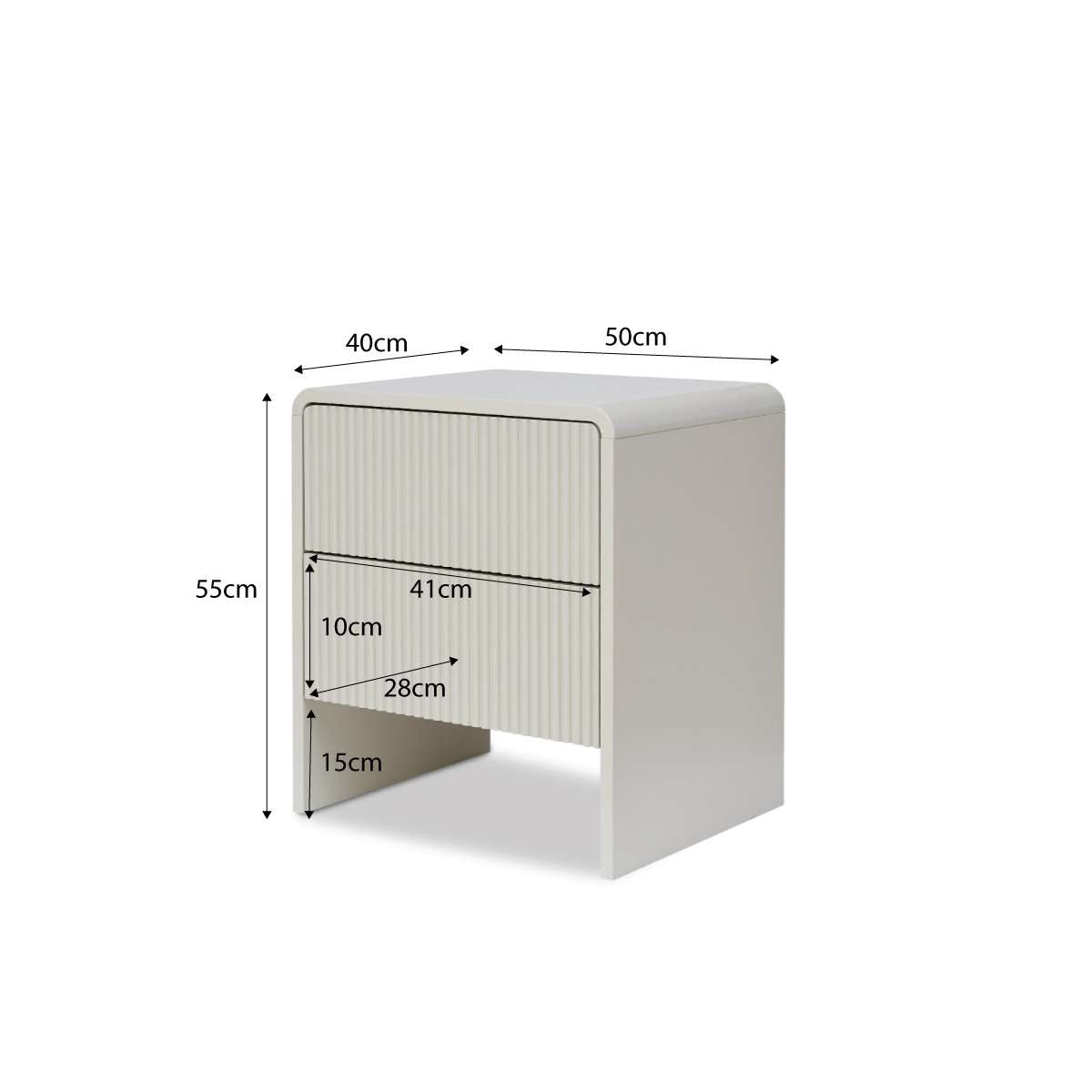 Majorca Bedside Table - Beige