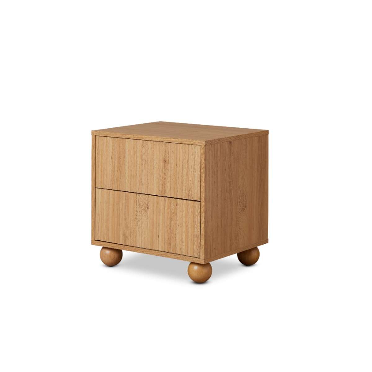 Deven Ball Feet Bedside Table - Natural