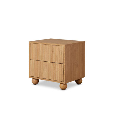 Deven Ball Feet Bedside Table - Natural