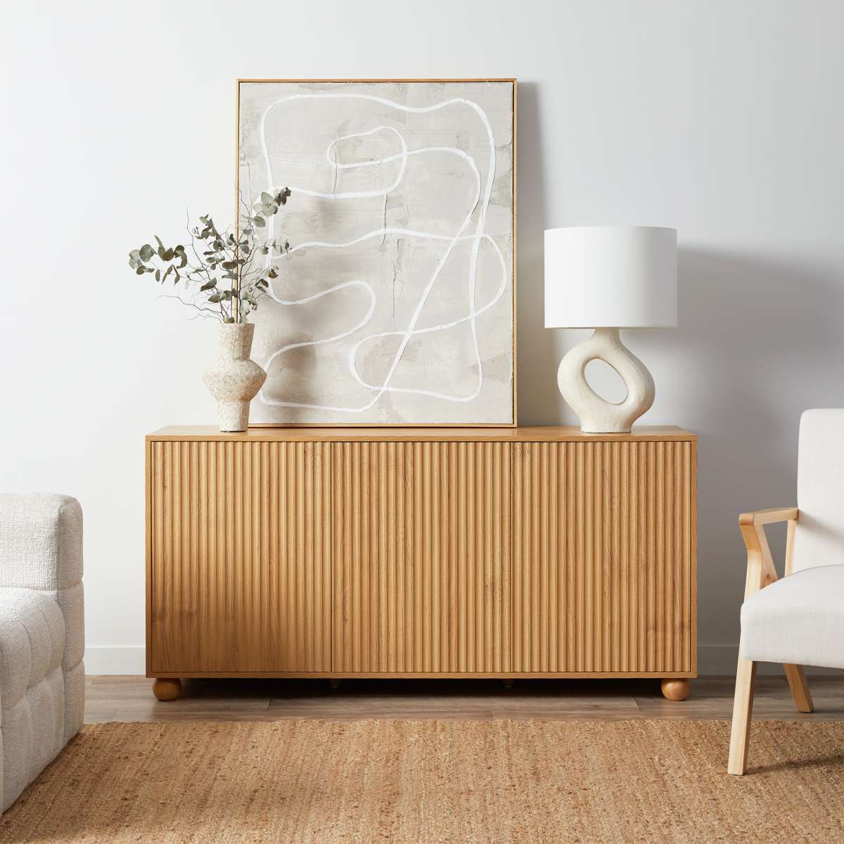 Deven Ball Feet Buffet - Natural