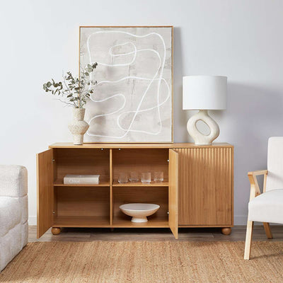 Deven Ball Feet Buffet - Natural