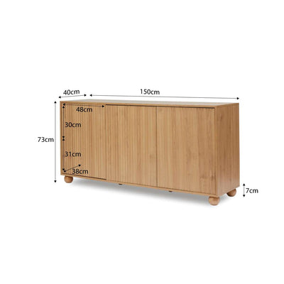 Deven Ball Feet Buffet - Natural