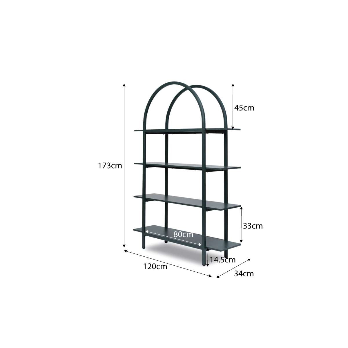 Alfie Arched Shelves - Green