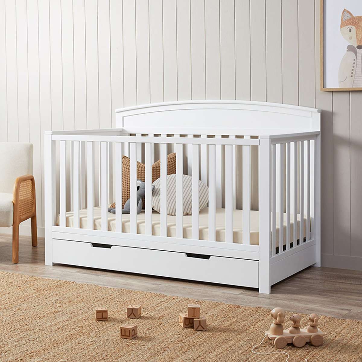 Harbor White 3-in-1 Conversion Cot Bundle