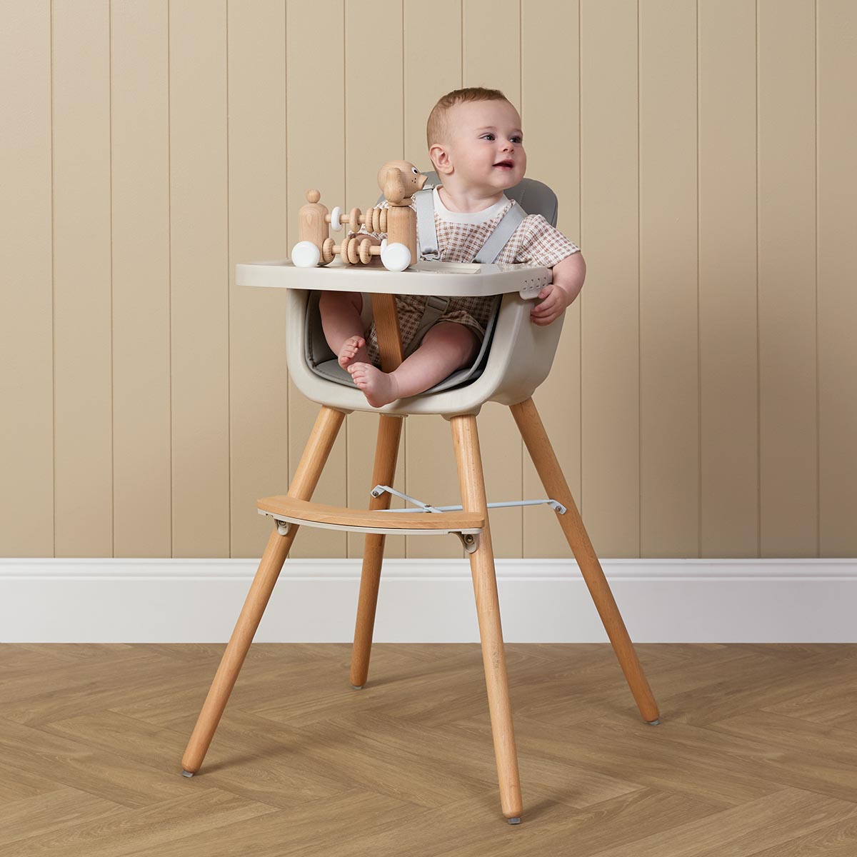 Jenson Natural Highchair - Grey