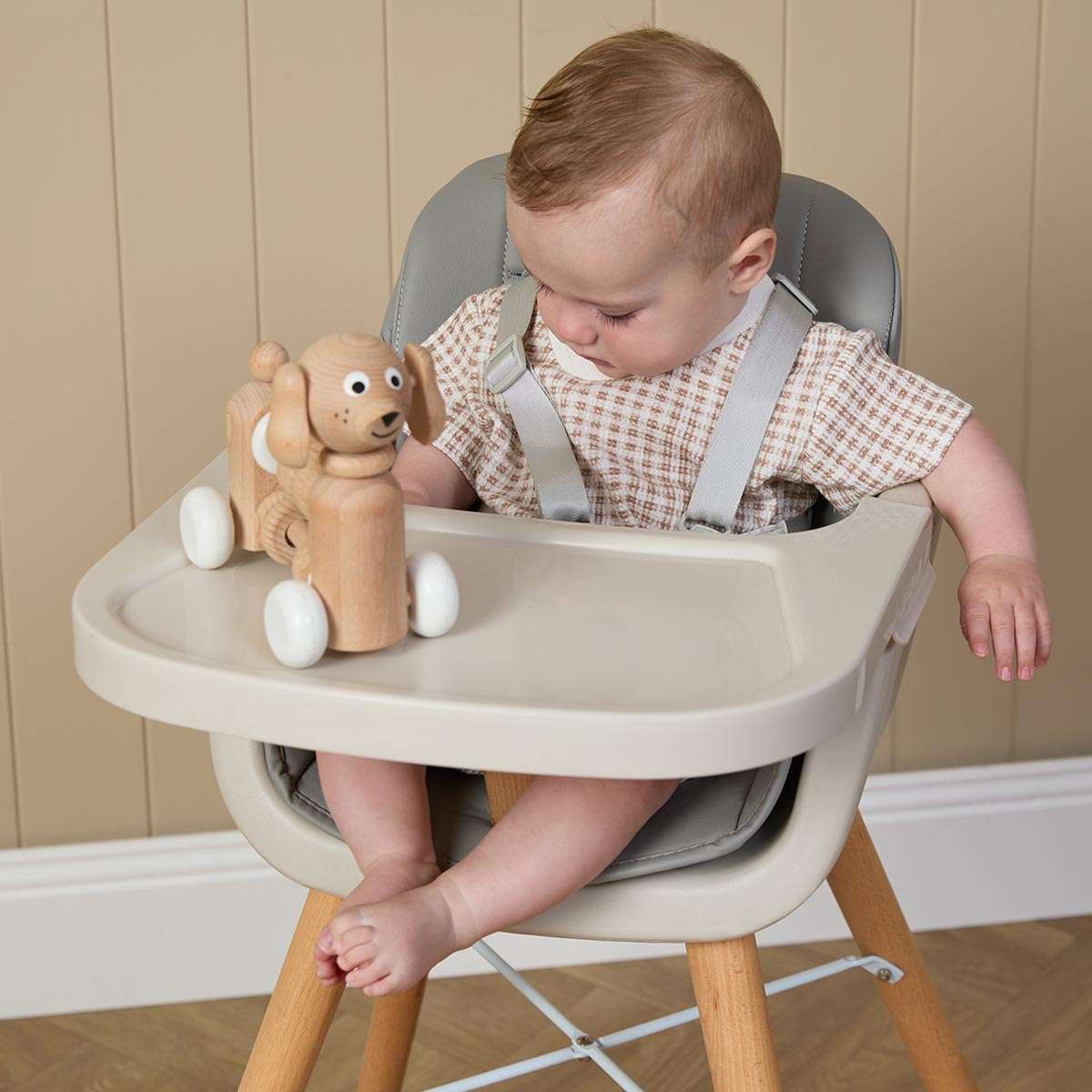 Jenson Natural Highchair - Grey