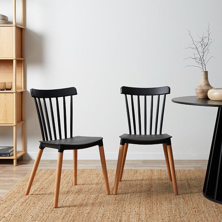 Frida Dining Chair - Set of 2 - Black
