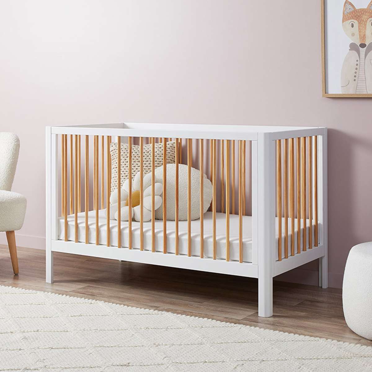 Fraser Coastal Cot - White/Natural