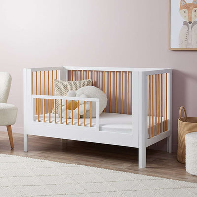 Fraser Coastal Cot Toddler Bed Half Frame - White/Natural
