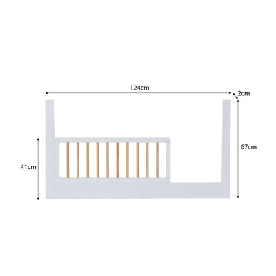 Fraser Coastal Cot Toddler Bed Half Frame - White/Natural
