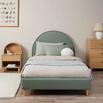 Imogen King Single Bed Sage Green + Mattress Bundle