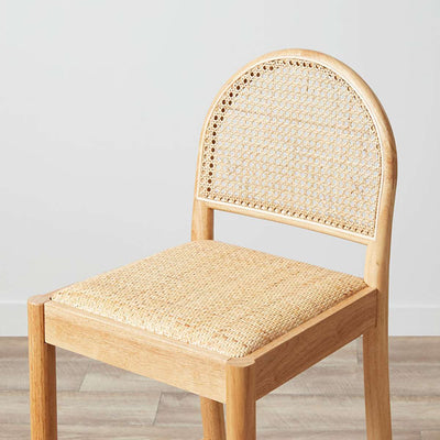 Mateo Curved Rattan Bar Stool - Natural