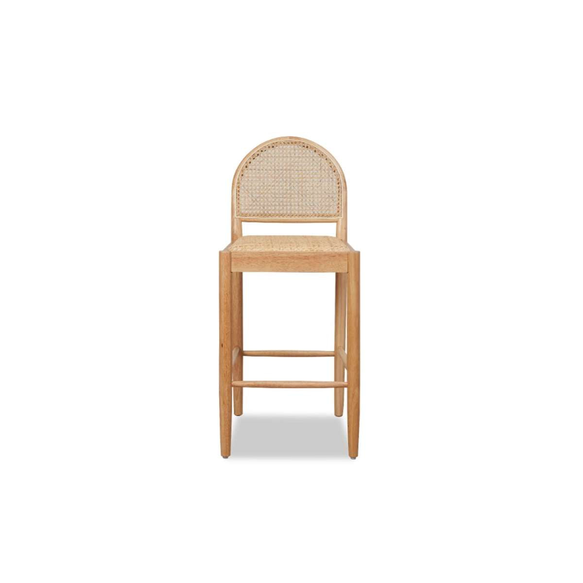 Mateo Curved Rattan Bar Stool - Natural