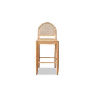 Mateo Curved Rattan Bar Stool - Natural