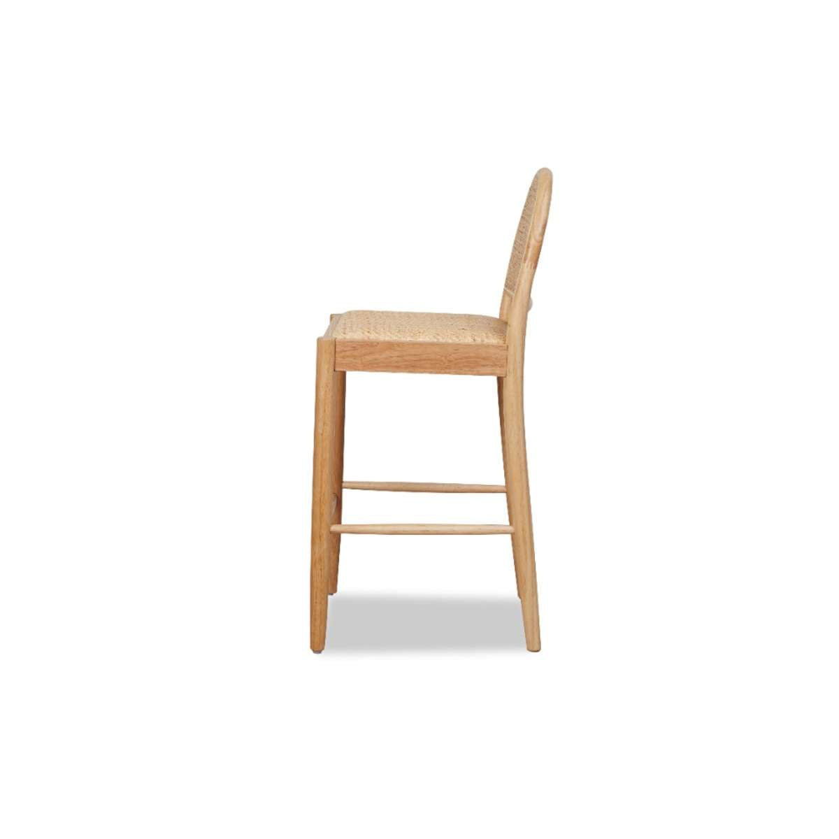 Mateo Curved Rattan Bar Stool - Natural