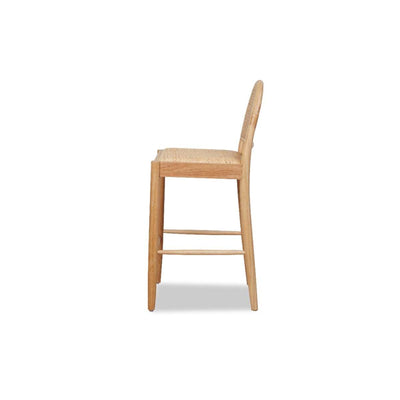 Mateo Curved Rattan Bar Stool - Natural